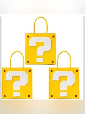 Nintendo Super Mario Question Block Bag Set (2) Yellow Bifold Game Inspired NEW